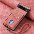 thumbnail image 2 of Nalacover for Google Pixel 8 Pro, Slim Case Wallet with Credit Card Holder, Back Flip Premium Leather Magnetic Clasp Kickstand Wirst Hand Strap Shockproof Cover for Google Pixel 8 Pro, Pink, 2 of 7
