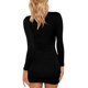 thumbnail image 4 of Mini vestido de cóctel de fiesta sexy con cuello en V y manga larga para mujer Xemadio WRMH-235-10, 4 of 4