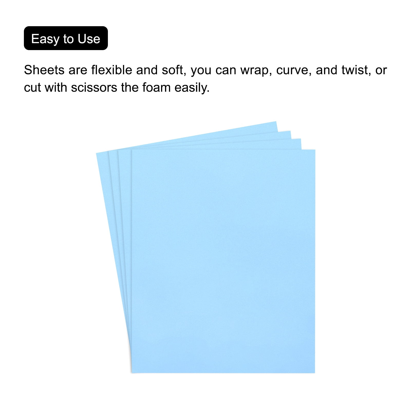 Uxcell EVA Foam Sheets Light Blue 19.7 Inch x 19.7 Inch 2mm Thick Crafts Foam Sheets for Costumes, Arts and Crafts Projects Pack of 5