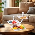 thumbnail image 5 of Oggfader White Plastic Tiered Dessert Stand - Fruit Snack Display Rack for Wedding Party Coffee Table, Easy-Assemble, 5 of 6