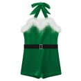 thumbnail image 5 of YiZYiF Kids Girls Christmas Dance Bodysuit Mrs Santa Claus Ballet Dance Leotard Xmas Party Dress Up Green 8, 5 of 7