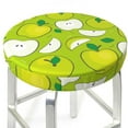 thumbnail image 3 of Susaid Green Apple Print Elastic Bar Stool Cover Personalized Washable Stool Cover for Barbershop Home Bar Kitchen-12 inch, 3 of 7