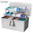 thumbnail image 1 of Caja de almacenamiento de pastillas, 3 capas, gran capacidad, estuche de cosméticos para el hogar, organizador de artículos diversos de plástico, estilo realzado, gris Speravity HA004344-06B, 1 of 7