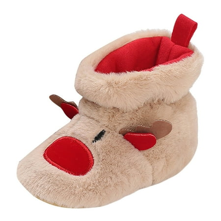 

Kureaily Baby Shoes Fashion Soft Sole Toddler Shoes Warm Cotton Boots Soft Sole Cotton Toddler Shoes Boots 12-18 Months