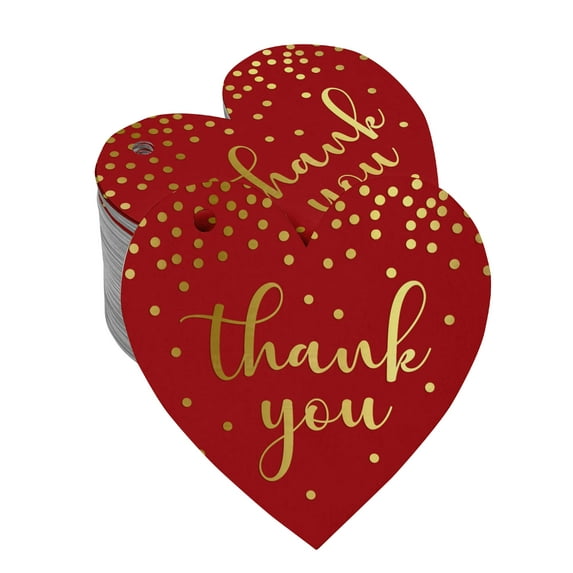 Inkdotpot Pack Of 50 Real Gold Foil Paper Tags Thank You Bridal Shower-Baby Shower-Retirement-Wedding-Birthday Favor Hang Tags