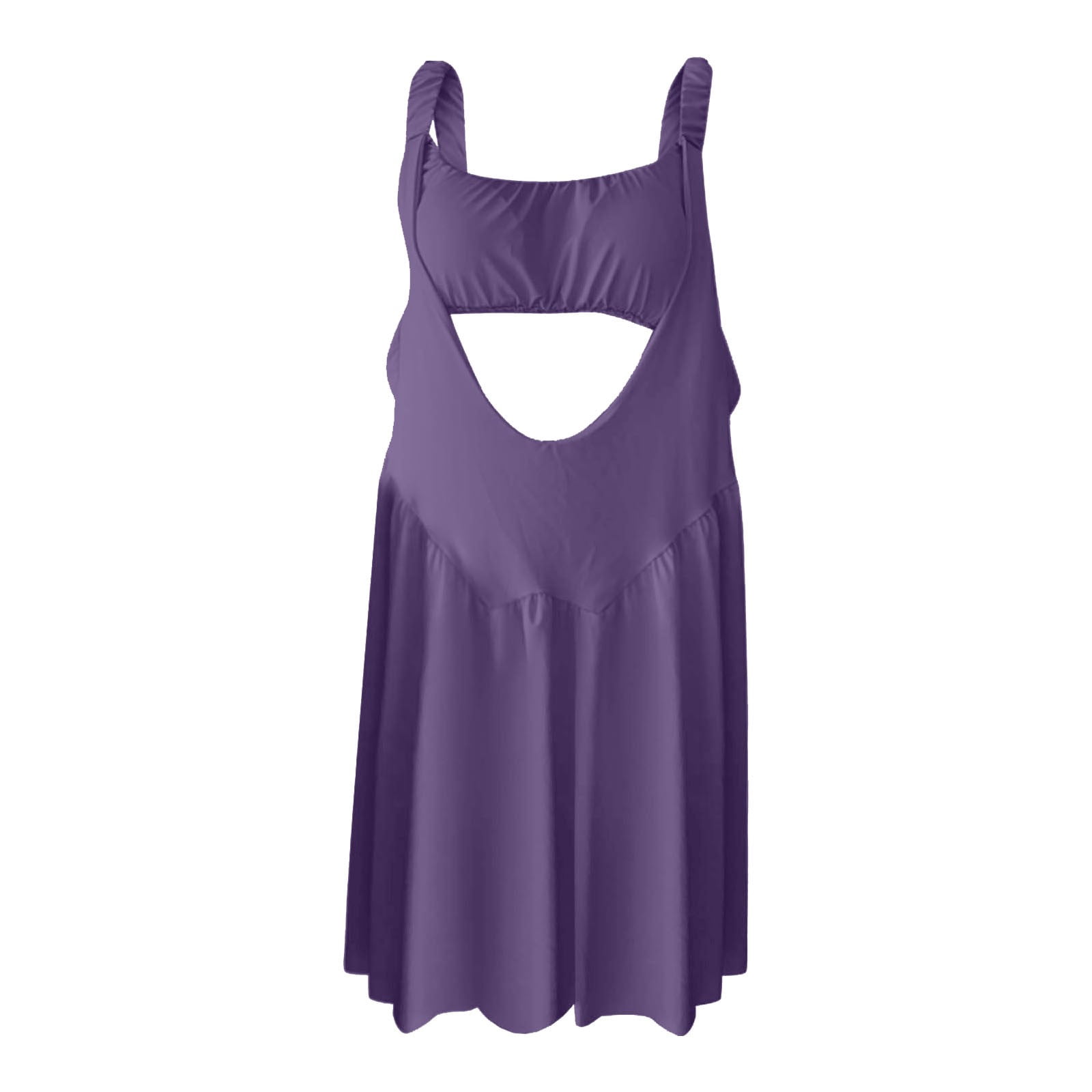 Skirt Suit Womens Tennis Dress Built In Bra And Shorts Pockets Cut Out Workout Outfits Athletic Dresses Two,Purple Women'S Blended Dress S