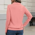thumbnail image 4 of Polo Shirts for Women Long Sleeve V Neck Banded Bottom, Casual Collared Tops Golf Tunic Blouses Pink XL, 4 of 4