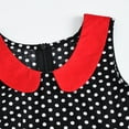 thumbnail image 3 of FYMNSI Kids Girls Polka Dot Dress Vintage 50's Girls Dress Retro Doll Collar Swing Dresses Sleeveless Party Dress 4-5 Years Black, 3 of 6