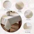 thumbnail image 5 of Beige White Ombre Table Cloth Waterproof Tablecloths, Abstract Art Modern Cream Gradient Tablecloth Dining Table Cover for Kitchen Party Tabletop Outdoor, Rectangle Tablecloth 54x108 Inch, 5 of 9