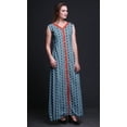 thumbnail image 3 of Bimba Robe Anarkali à Col Mandarin Imprimée Shibori Indigo Blue2 pour Femme, Kurta Ethnique Indienne, Grande, 3 of 6