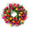 thumbnail image 1 of Corona de puerta artificial YUANXCMXG de tulipanes 45 cm, 1 of 5