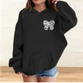 thumbnail image 2 of YunPes Bow Pullover Hoodies for Teen Girls Graphic Hooded Sweatshirt Preppy Trendy Aesthetic Print Oversized Sweatshirts Casual Tops, 2 of 8