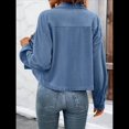thumbnail image 4 of Chaquetas Informales de para Mujer, Chaquetas con Botones, Blusas de Larga de Moda para Otoño. Azul S, 4 of 7