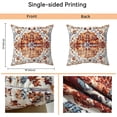 thumbnail image 4 of Boho Pillows Covers 18x18 Inch Set of 2 Bohemian Vintage Carpet Pattern Throw Pillows Brown Blue Ethnic Floral Medallion Decorative Cotton Linen Outdoor Cushion Cases for Home Sofa Living Room Couch, 4 of 6
