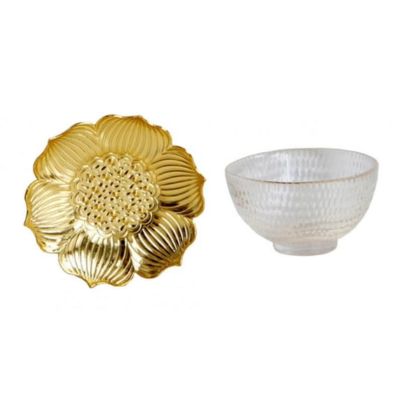 QSTDGVPW Glass Tea Coffee Exquisite Teaware Small Cup with Golden Saucer