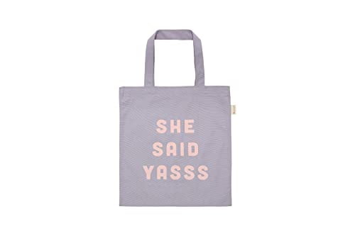 Pearhead She Said Yasss Tote Bag, Giftable Collection, Reusable Canvas Tote Bag
