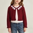 thumbnail image 6 of Mifsaly Girls Long Sleeve Cardigan Sweater Button Down Knit Cardigans Lightweight Cute Strawberry Embroidery Casual Fall Winter Warm School Outerwear, 6 of 9