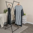thumbnail image 3 of Household Essentials Valet Folding Clothes Rack, Strong Metal X-Frame, Chic Design, Great for Guest and Dressing Rooms, Portable and Easy to Use, Folds Flat, Black, 3 of 9