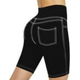 thumbnail image 4 of ZZwxWA Biker Shorts for Women 5”/8" High Waisted Running Workout Yoga Shorts with Back Pockets for Casual Gym, 4 of 7