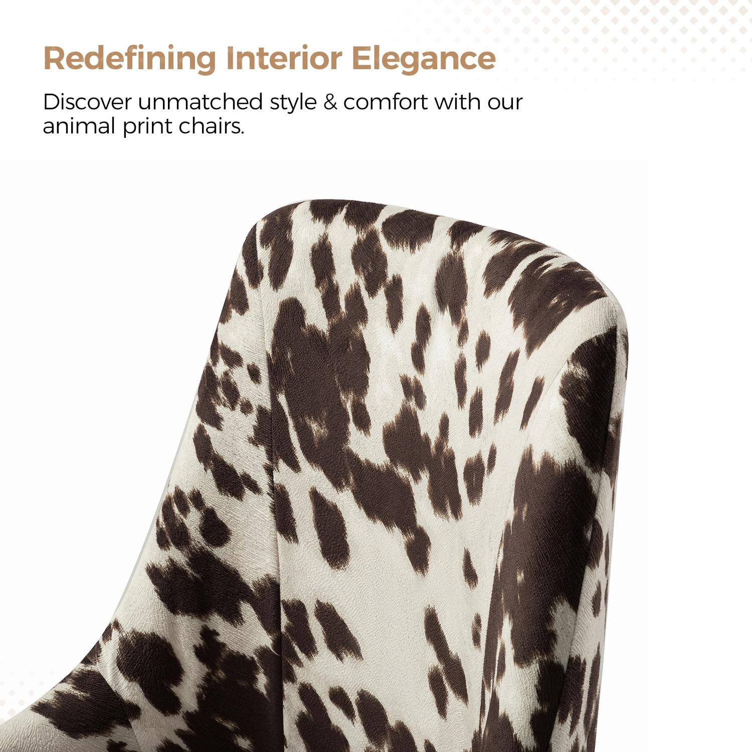 Home Office Computer Desk Chair Upholstered Swivel Adjustable Study Task Chairs Gold Base Cow COWHIDE