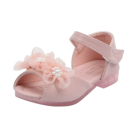 

AIMAOMI Girls Princess Baby Leather Toddler Sandals Pearl Shoes Party Floral Kids Baby Shoes H