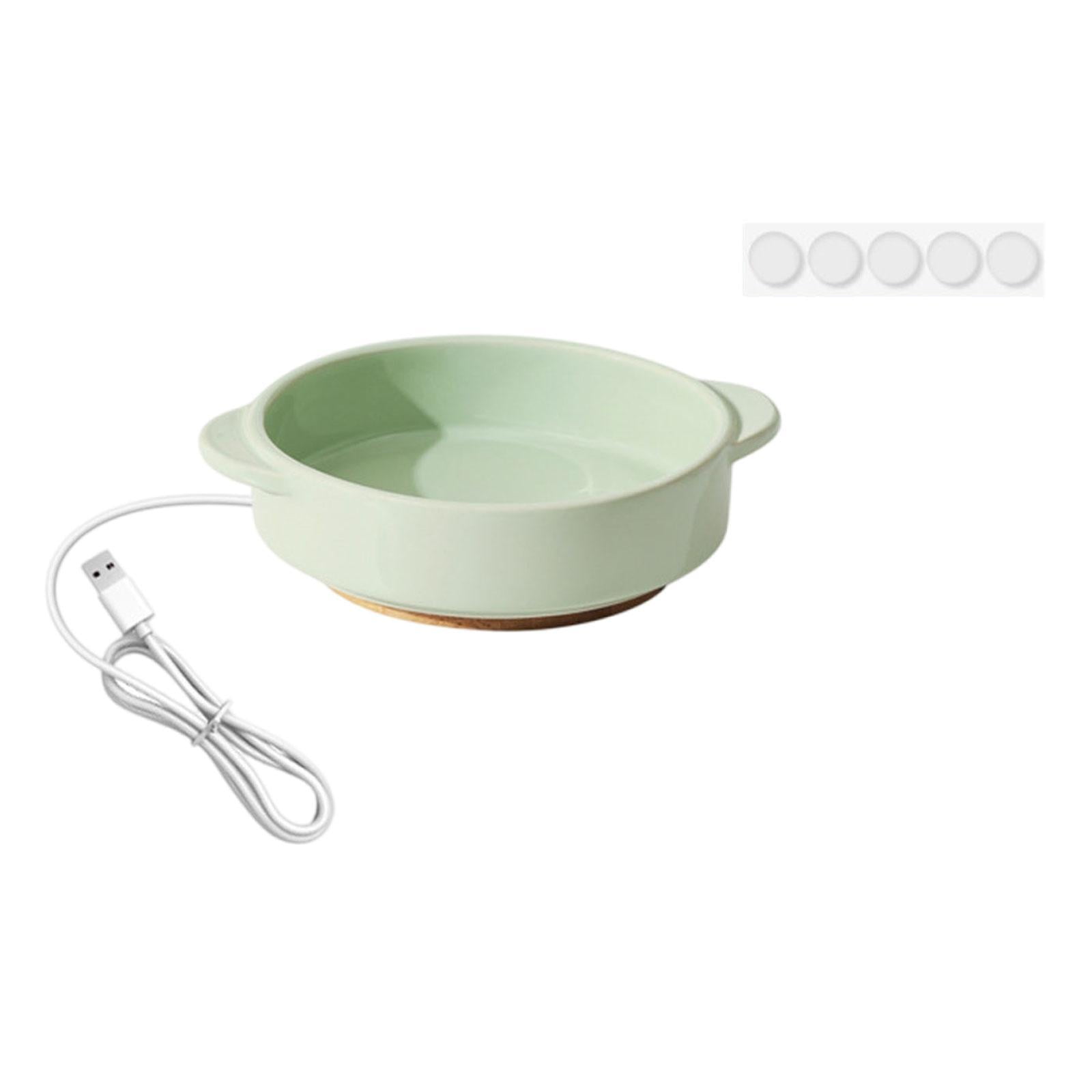 Serenable Pet Heated Bowl Elevated Cat Dog Feeding Bowl Ceramic Pet Water Bowl Thermostatic Warm Water Dish with Anti Slip Pads Suitable for Cats Small Dogs Out 4.5cm Height