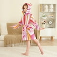thumbnail image 4 of FORMRS Niños Bathrobe Unisex Hooded Robe Soft Plush Pajamas Sleepwear, Size 10-12T, Swirling Lines, 4 of 7
