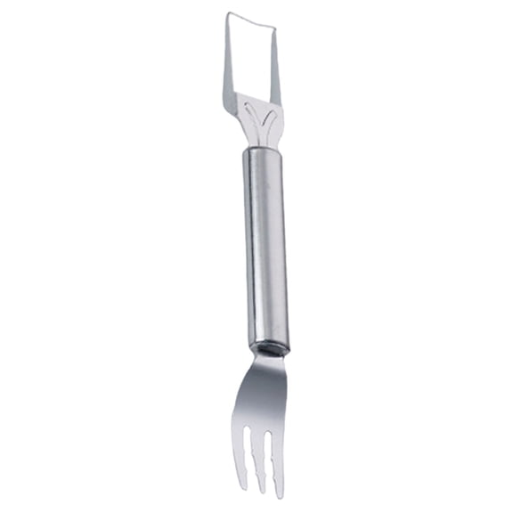 2-in-1 Stainless Steel Fruit Cutter,Watermelon Fork Slicer Tool,Watermelon Slicer and Fork,Dual Head Knife with Round Handle for Kitchen Fruit Cubes (1 Piece,9.44"x1.06")