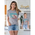 thumbnail image 5 of SLADYGLO Women Letters Print Crew Neck Short Sleeve T-Shirt, 5 of 7