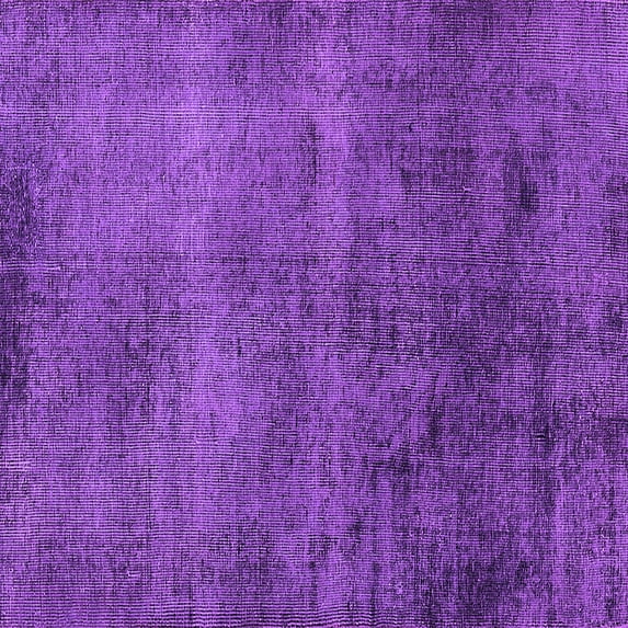 Ahgly Company Machine Washable Indoor Square Oriental Purple Industrial Area Rugs, 6' Square