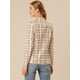 thumbnail image 5 of Chaqueta blazer formal a cuadros con doble botonadura y solapa con muesca para mujer Albaricoque XL, 5 of 6
