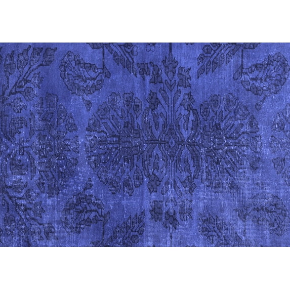 Ahgly Company Machine Washable Indoor Rectangle Abstract Blue Modern Area Rugs, 7' x 10'