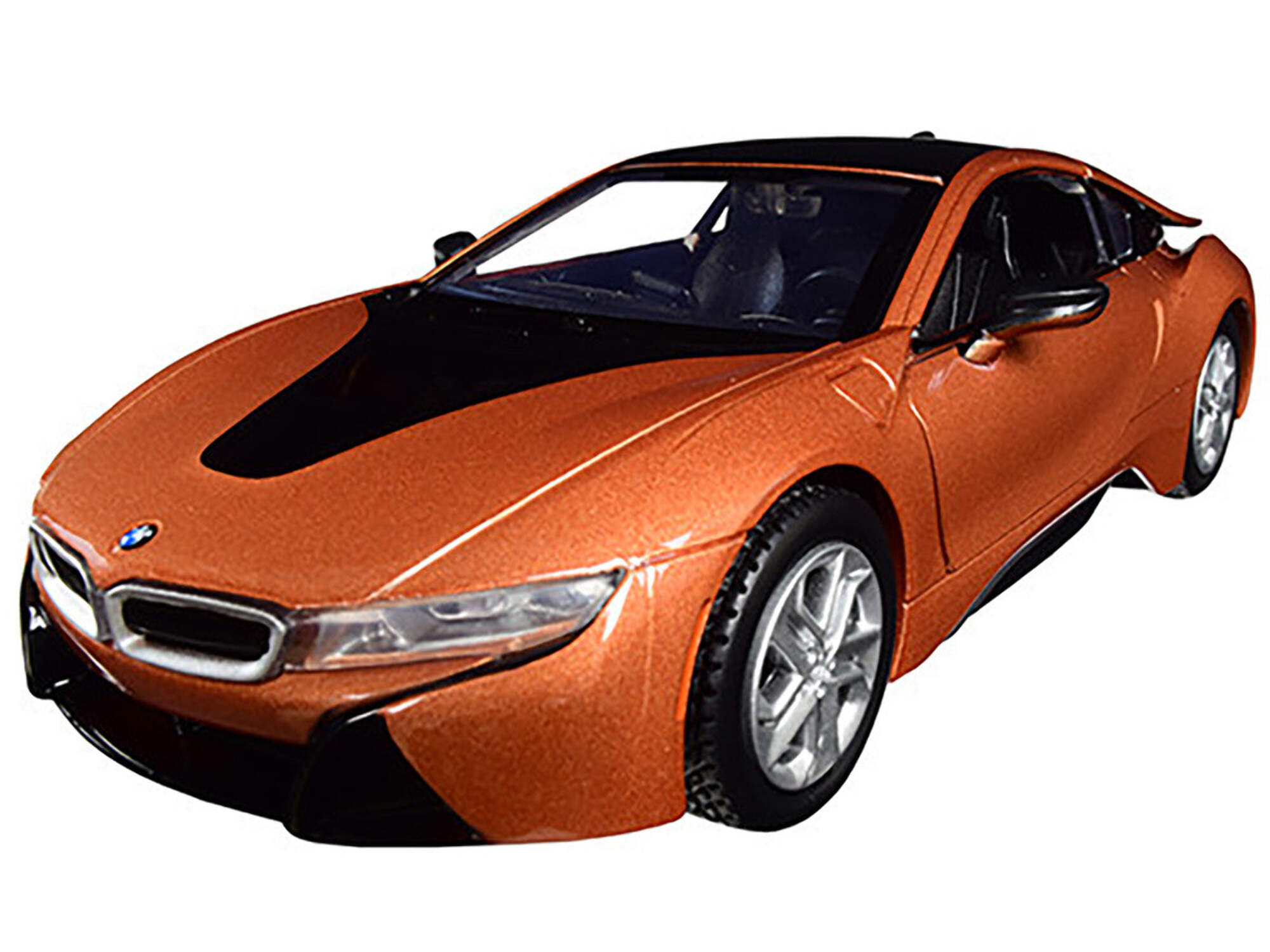 2018 BMW i8 Coupe Metallic Blue with Black Top 1-24 Diecast Model