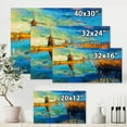 thumbnail image 4 of Designart ' The Deep Blue Lake And Windmills ' Nautical & Coastal Canvas Wall Art Print, 4 of 4