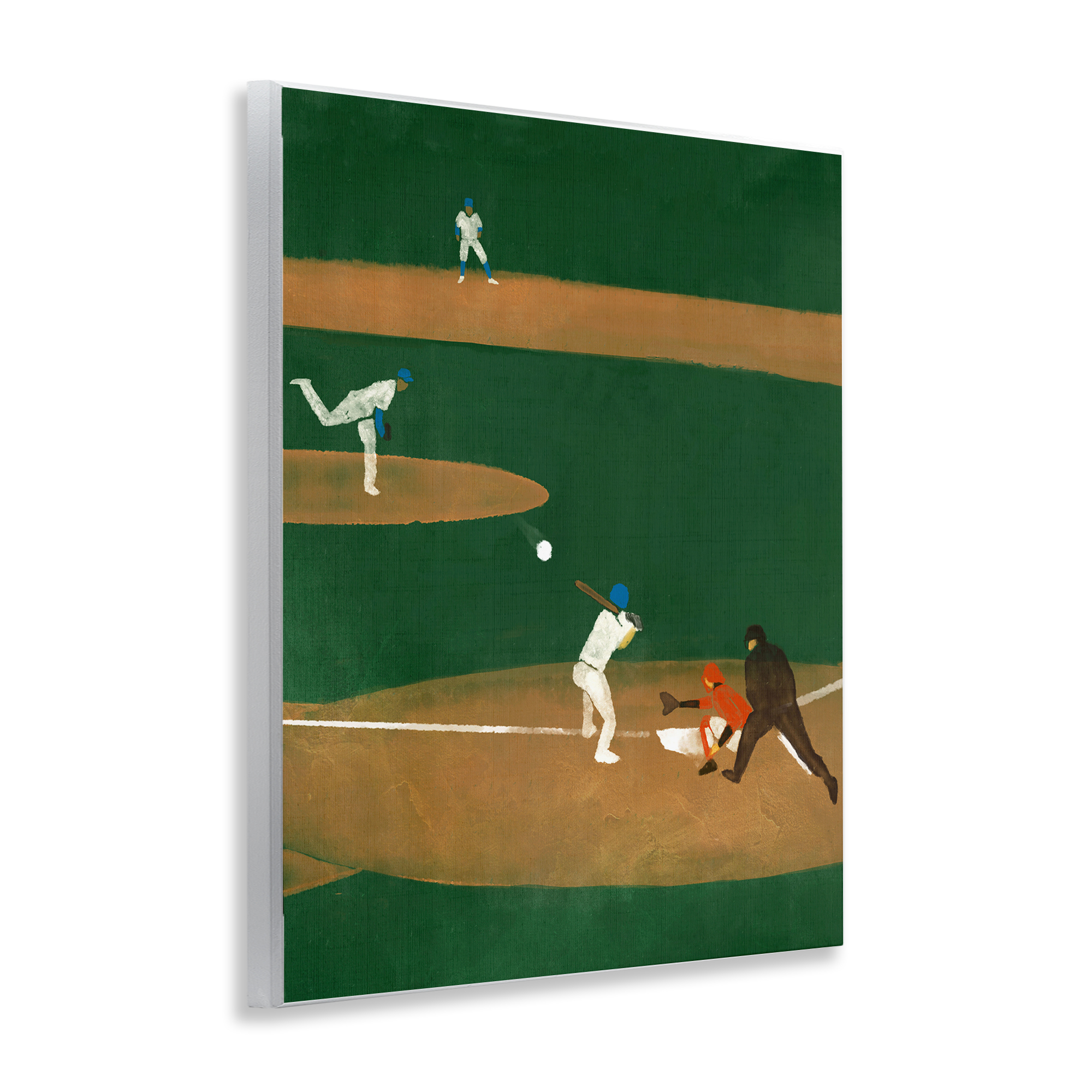 Stupell Industries Baseball Players View Sports Painting Unframed Art Print Wall Art, 11 x 14