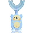 thumbnail image 2 of Cepillo de dientes en forma de U para niños con cabezal de cepillo de silicona suave, cepillo de dientes para niños pequeños de 360°,(edad de 2 a 6 años), verde，Azul ShuxiuWang 1327537093701, 2 of 4