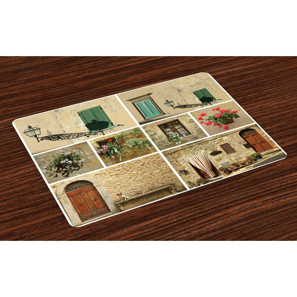 Italian Placemats Set of 4 Pictures of Italian Lifestyle with Old