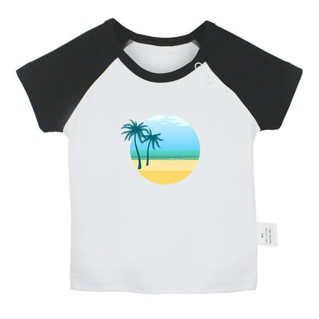 

Nature Beach Pattern T shirt For Baby Newborn Babies T-shirts Infant Tops 0-24M Kids Graphic Tees Clothing (Short Black Raglan T-shirt 18-24 Months)
