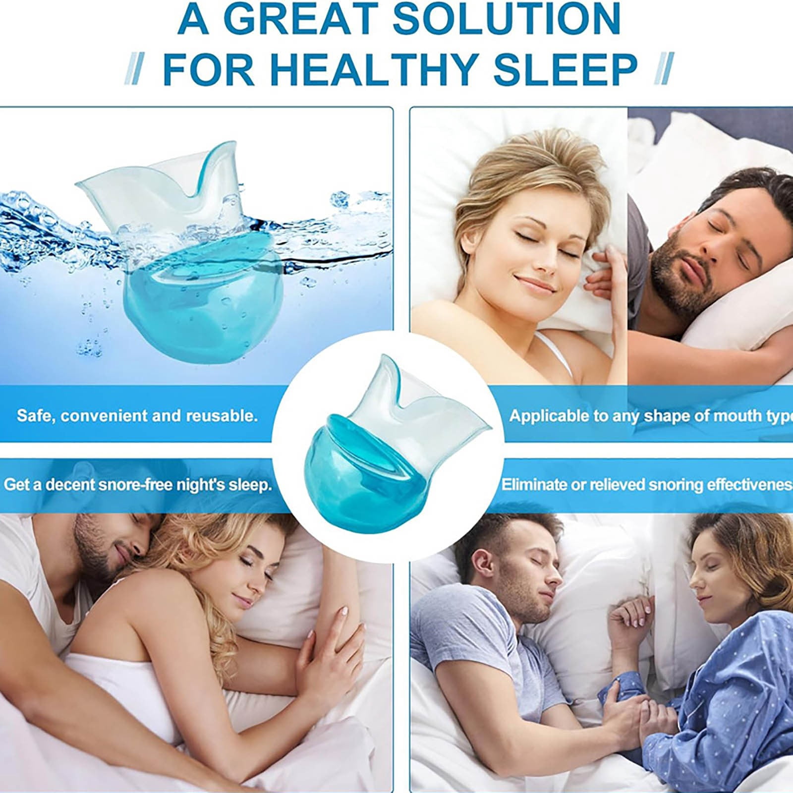 Silicone Anti Snoring Tongue Aid Reduce Snore Sleep Solution Stopper Device