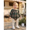 thumbnail image 5 of RUINIXCW Newborn Baby Girl Spring Fall Clothes Gingham Plaid Bubble Romper One Piece Outfit 0 3 6 9 12 18 Months Sweet Long Sleeve Button Front Doll Collar Jumpsuit Playsuit, 5 of 9