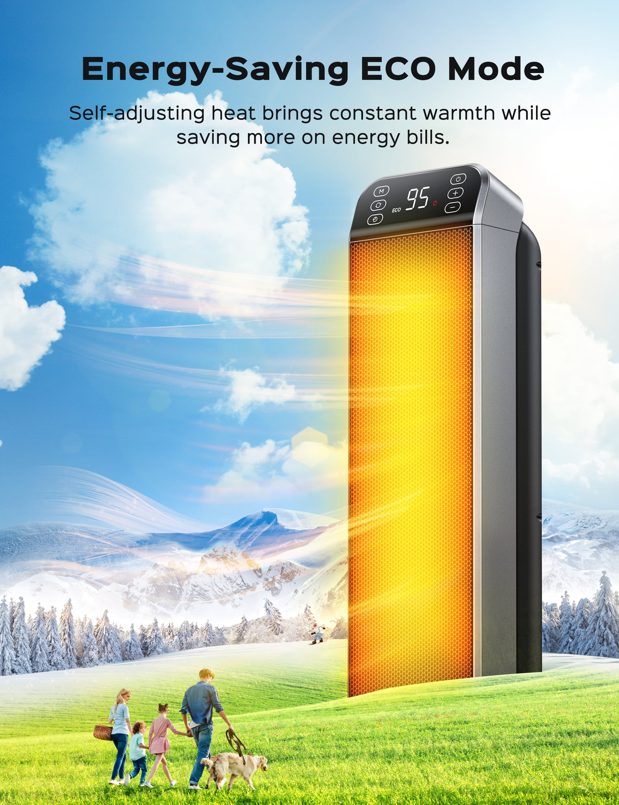 Buy Space Heater, Safest 1500W PTC Dreo 24 Space Heater with Remote for