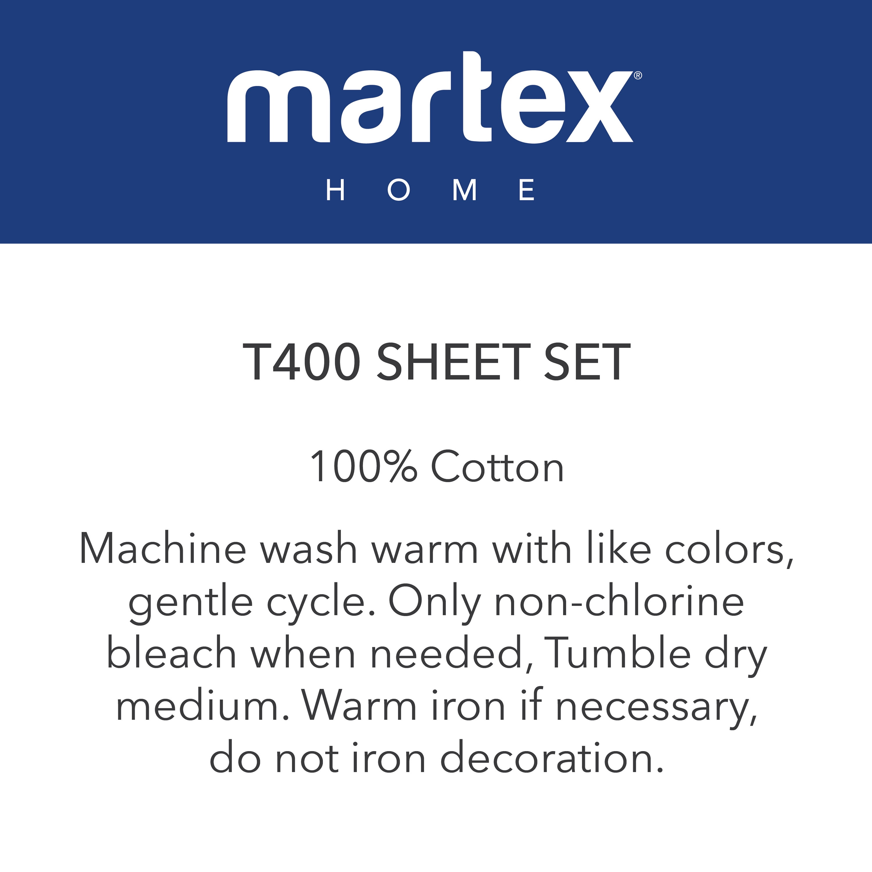 Martex 400 Thread Count Cotton Sateen Bed Sheet Set – Silky Soft – 4-Piece King – Teal