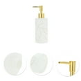 thumbnail image 5 of Unique Bargains 1 Pc Cylinder Marble Pattern Soap Dispenser 10.82oz White Gold Tone, 5 of 6