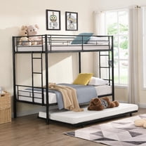Black Twin Over Twin Metal Bunk Bed - Save Space & Easy Assembly