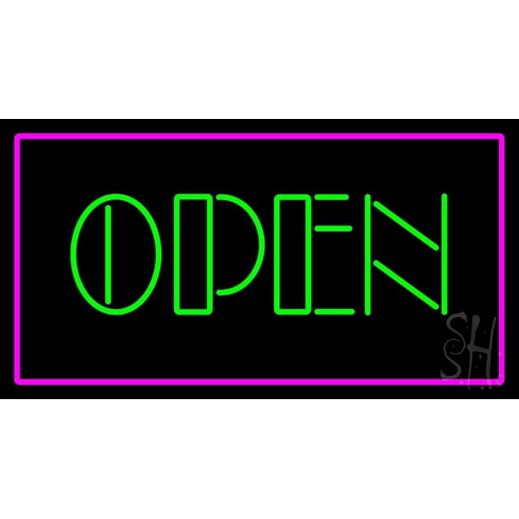 Open Animated LED Neon Sign 20 x 37 - inches, Clear Edge Cut Acrylic Backing, with Dimmer - Bright and Premium built indoor LED Neon Sign for storefront.