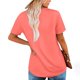 thumbnail image 4 of Camisetas de Manga Corta de Verano para Mujeres, Moda Color Sólido Falso Cuello Redondo de Dos Piezas para Uso Casual Y Diario, 4 of 8