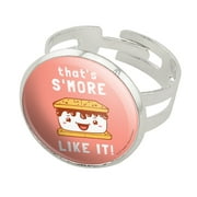 That's S'More Like It Funny Humor Silver Plated Adjustable Novelty Ring