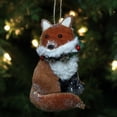 thumbnail image 2 of Northlight 6.5" Brown and White Hanging Stuffed Fox Christmas Ornament, 2 of 3