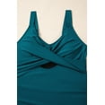 thumbnail image 6 of Chic V Neck Swim Dress with Ruched Design and Flared Bottom - Sea Green | [ZhiHiMeRi] | (US 16-18)XL, 6 of 12