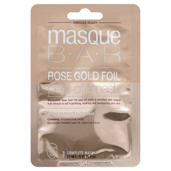 Masque Bar - Masque Facial Pelable Feuille d'Or Rose - 0.41 fl. oz.